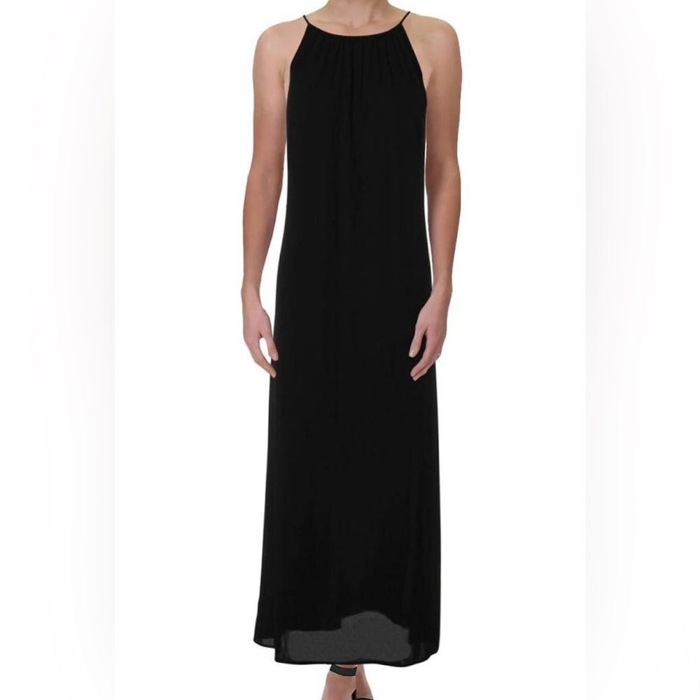 NWT Karen Kane Black Crepe Sleeveless Halter Maxi Dress